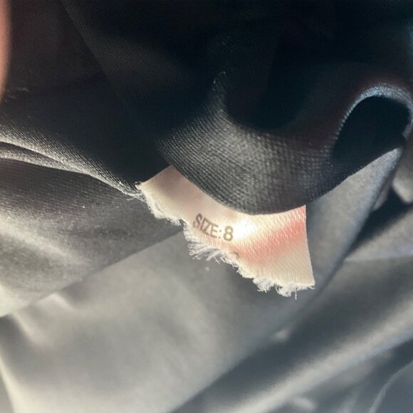 Vintage Sz 8 Black Formal Midi Slip Overlay Skirt Beaded Floral Embroidered - Picture 10 of 12